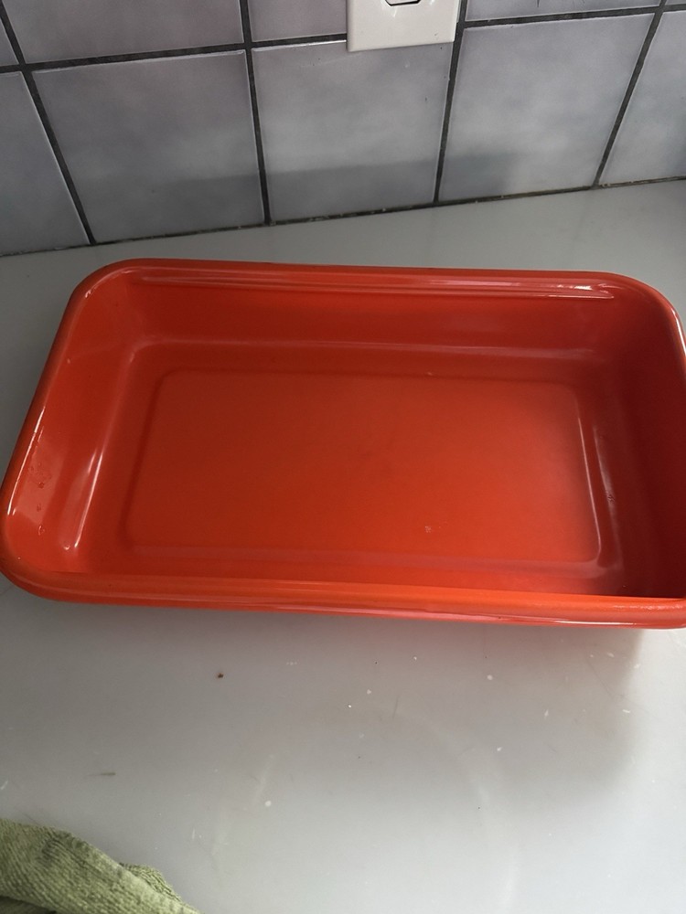 Orange Enamel Bakeware Pan Vintage