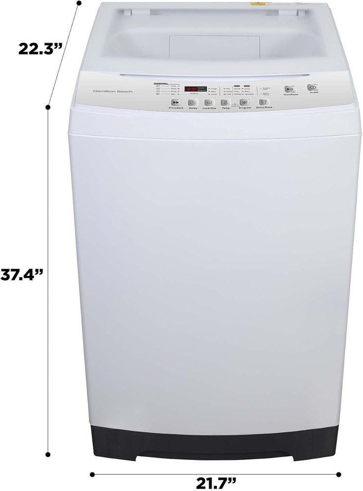 Portable Washer-Led Digital Display Panel-5 Cycles-Top Loading Design-Low Noise