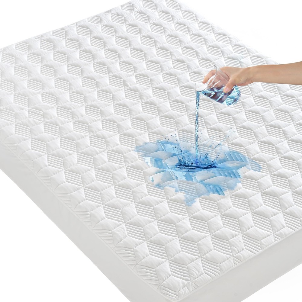 Waterproof Mattress Protector Queen, Rayon Bamboo Mattress Protector Cooling ...
