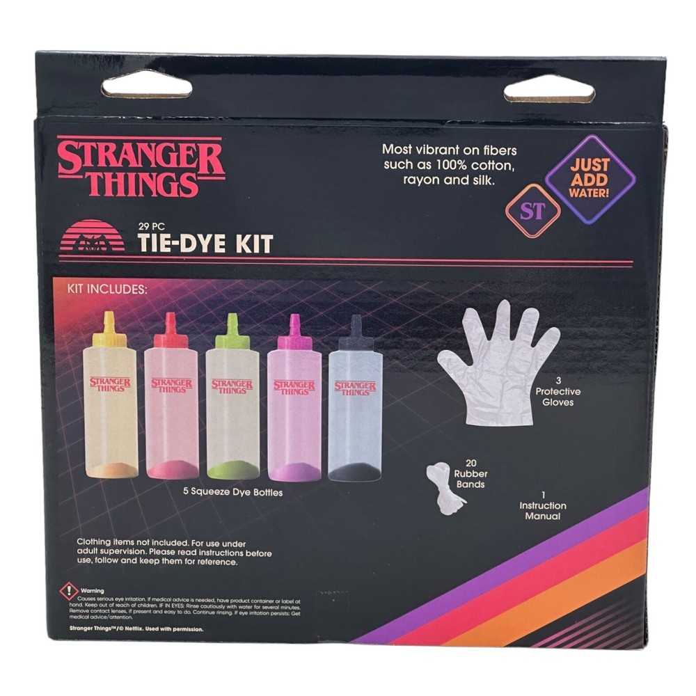 STRANGER THINGS Netflix 29 Piece Tie-Dye Kit - NEW IN BOX