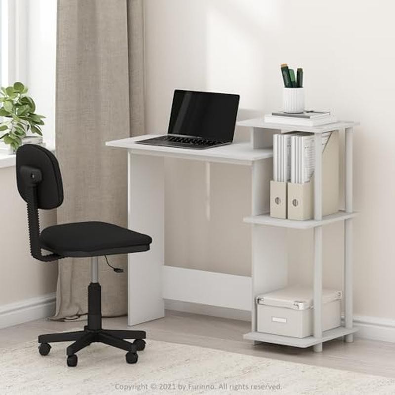 Compact Computer Desk Side Shelves Durable Easy Assembly Minimalist Design New