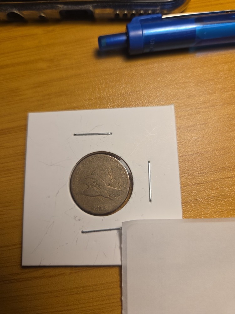 1858 LARGE LETTERS Flying Eagle Cent Penny GOOD / VG