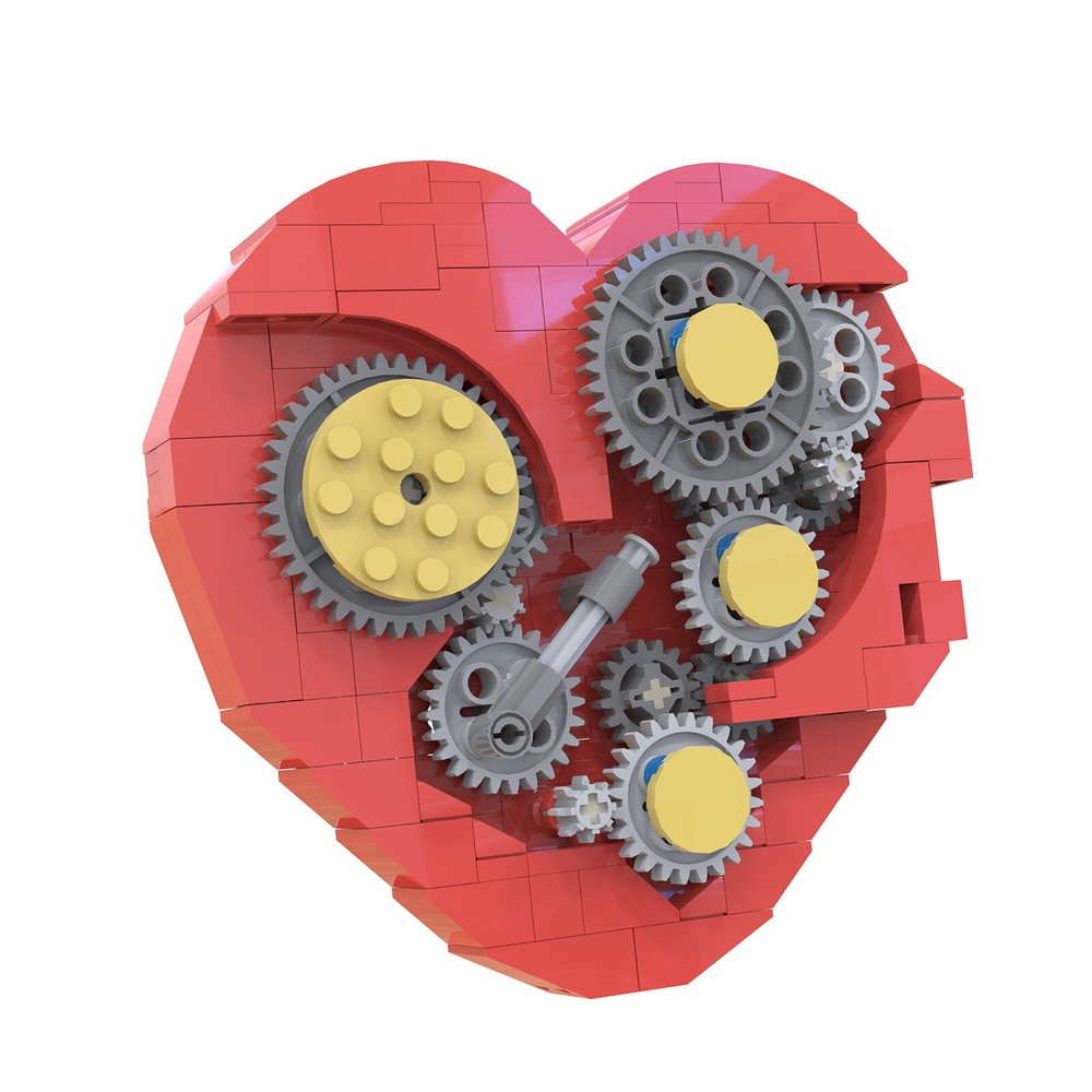 Clockwork Heart Mechanical Sculpture with Gears Model 182 Pcs