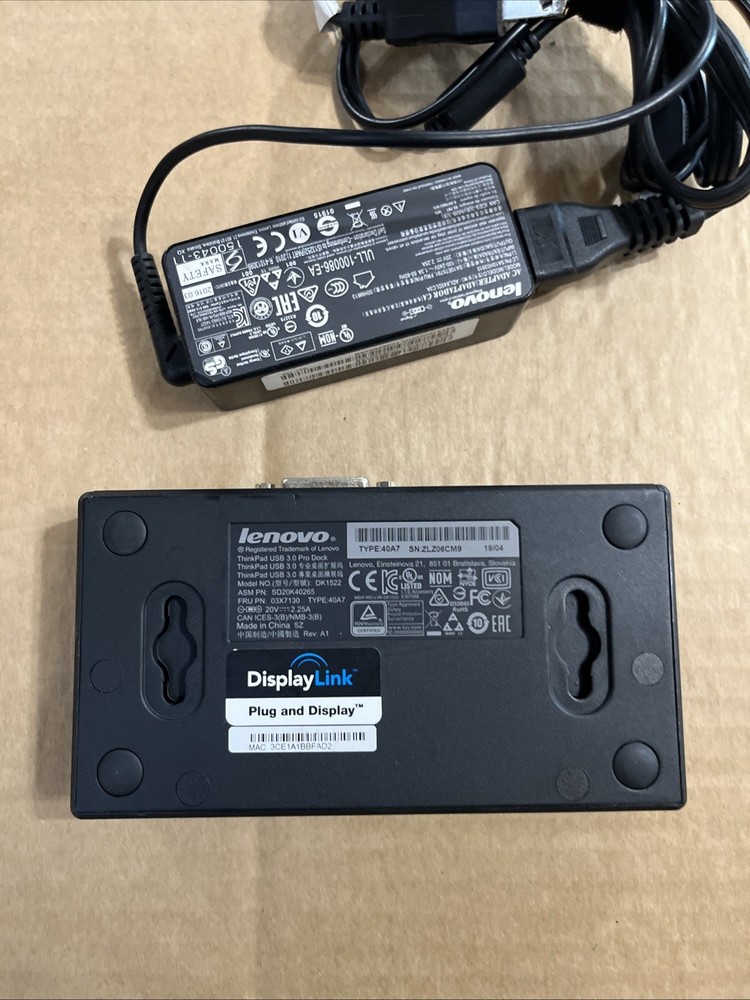 LENOVO THINKPAD USB 3.0PRO DOCK DK1522