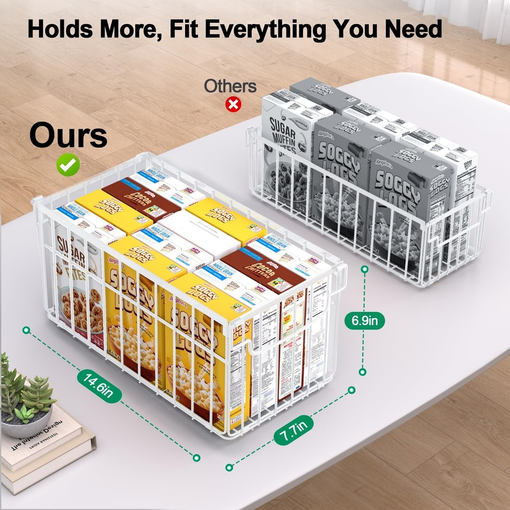 Freezer Organizer Bins, 2 Pack Stackable Deep Chest Freezer Organizer Bins, F...