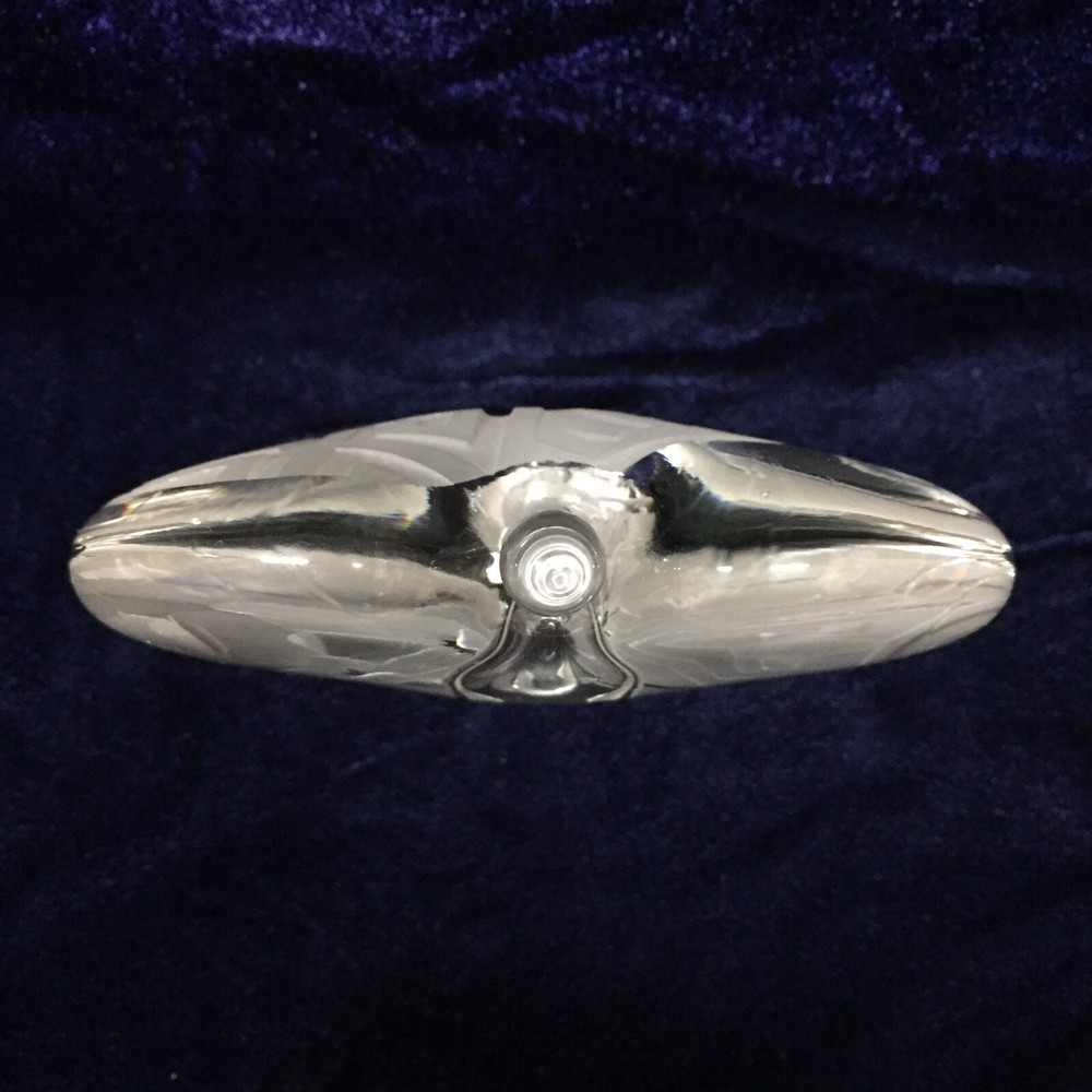 VTG Etched Glass Signed Apple Shape Perfume Bottle