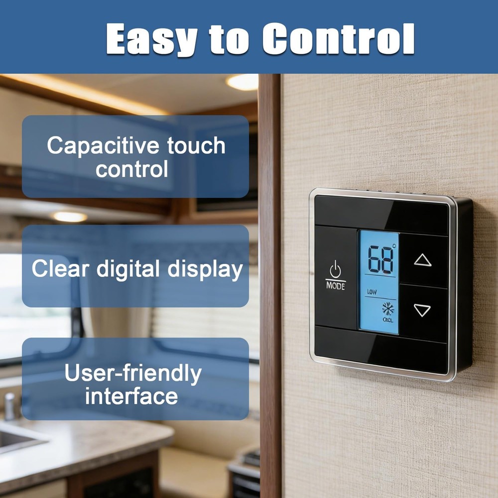 RV Wall Thermostat Replacement for Dometic AC Units LCD Display, 3Wire