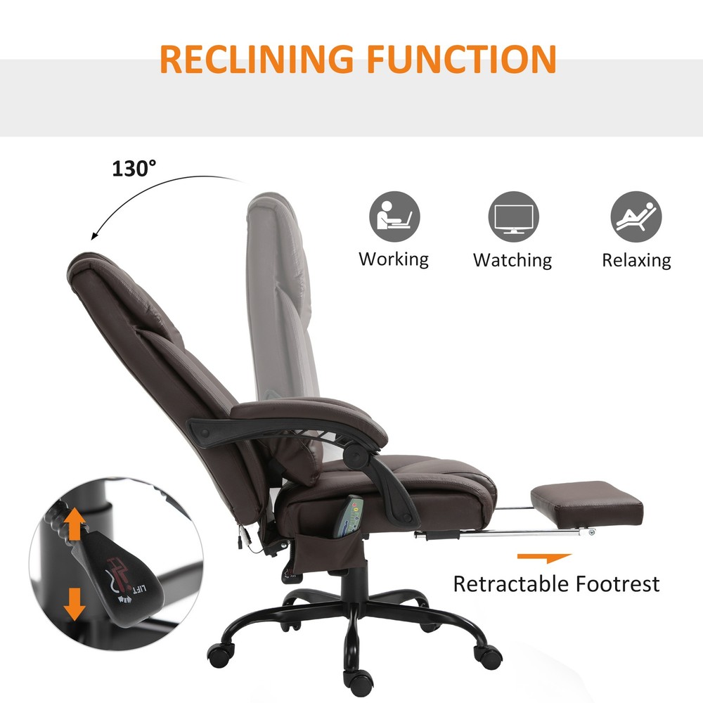 High Back Vibration Massage Office Chair Height Adjustable with Lumbar Support
