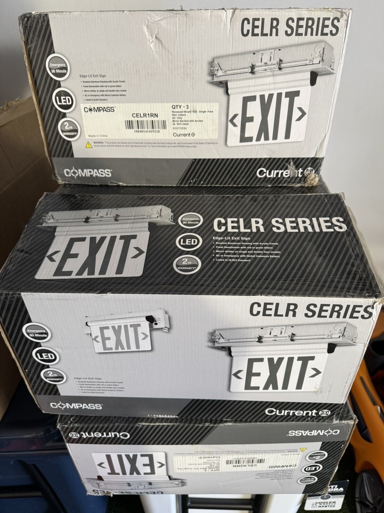 CURRENT COMPASS CELR1RN RECESSED MOUNT EXIT SIGN