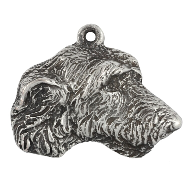 Irish Wolfhound - Silver-plated key ring with dog, handbag decoration, backpack
