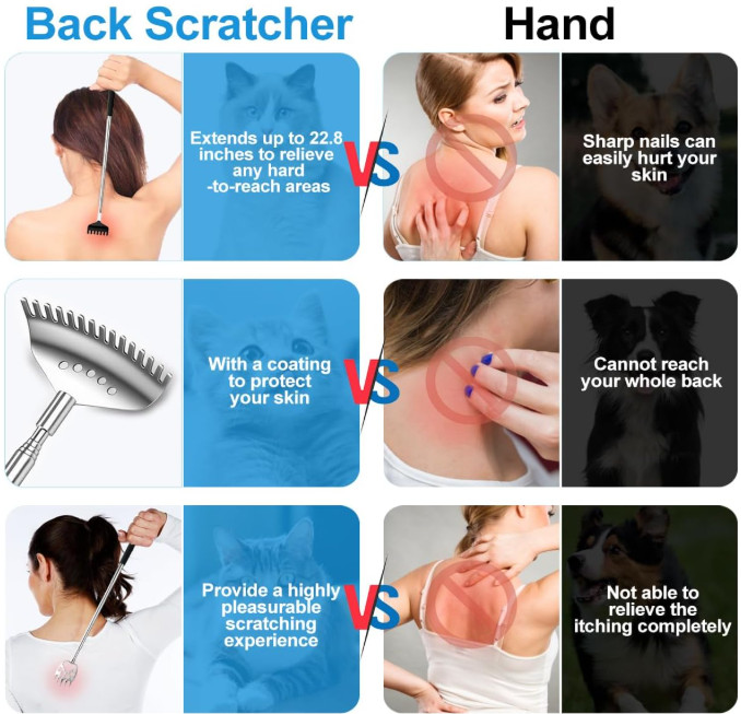 3 Pack Different Back Scratcher Metal Portable Telescoping Back scratcher