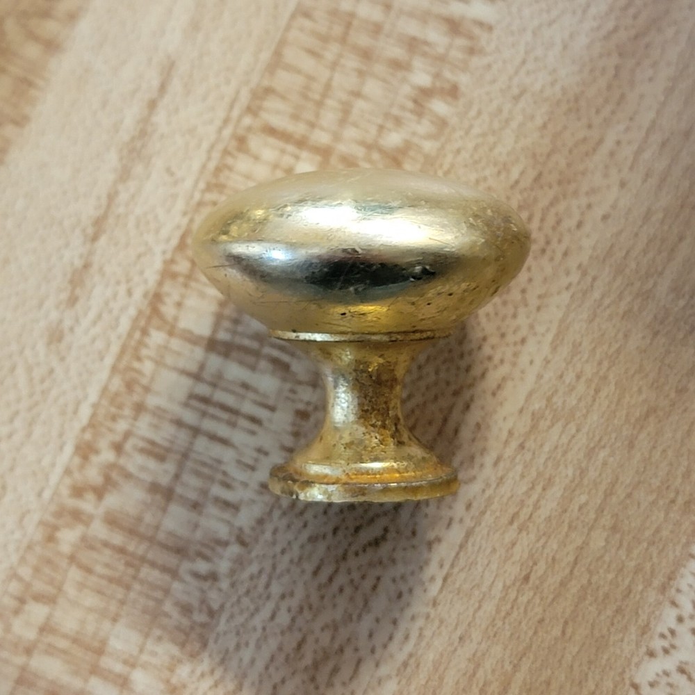 Reclaimed Polished Brass Knob Pull Drawer Handle 1" 1 single