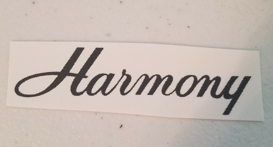 Harmony Black Waterslide Headstock Decal