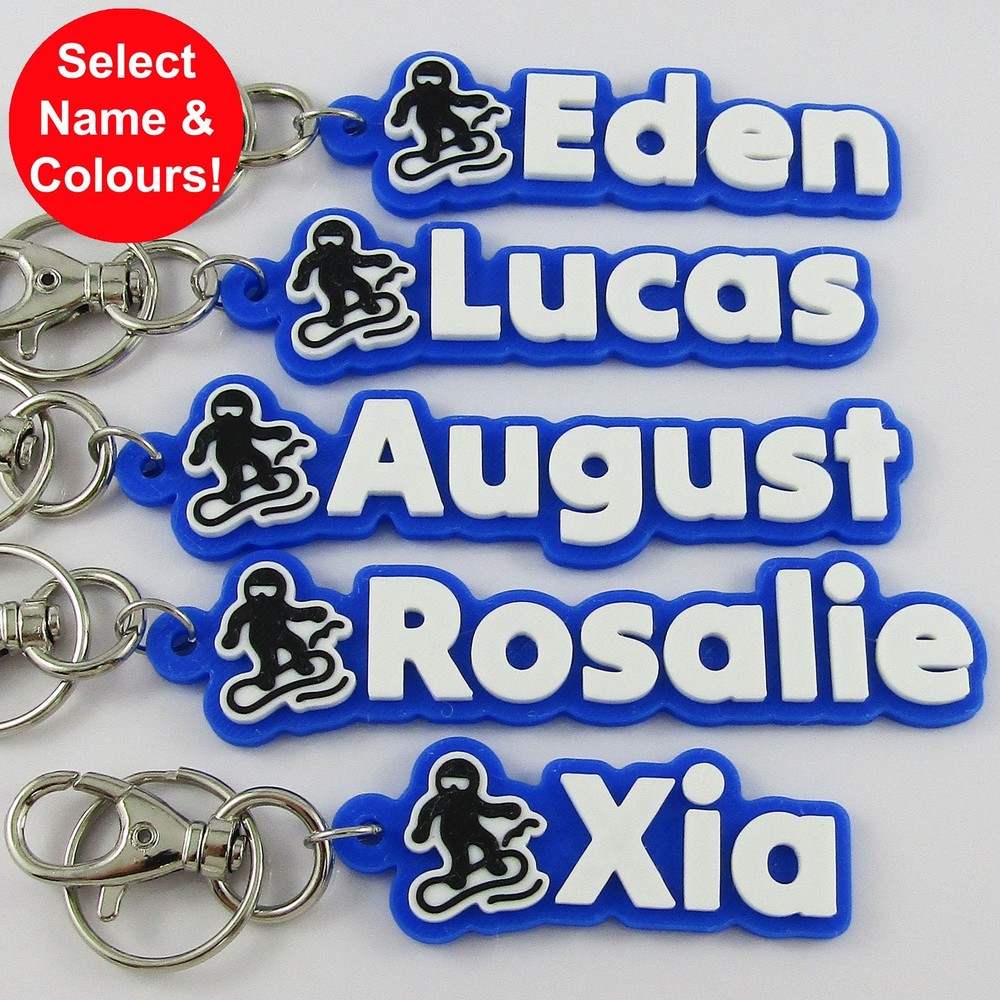 Personalised Snowboarding Name Keychain