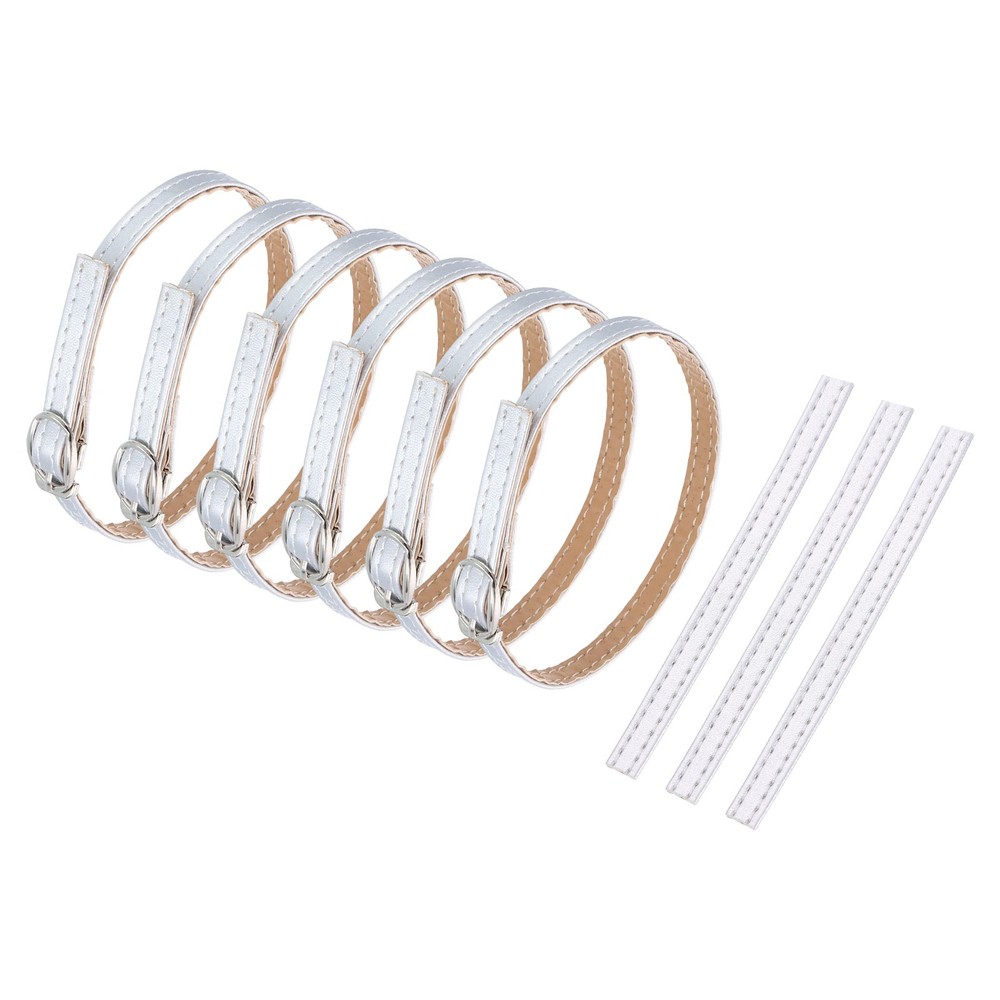 3 Pair Replacement Ankle Strap for Heels Leather Shoe Band, Silver