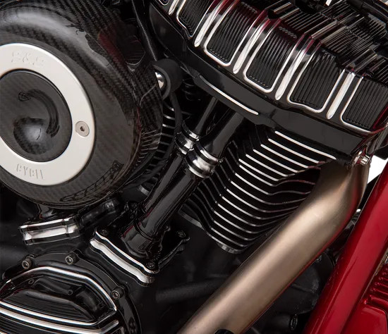AN Deep Cut Lower Pushrod Covers Kit Blk Harley Road King 17-20