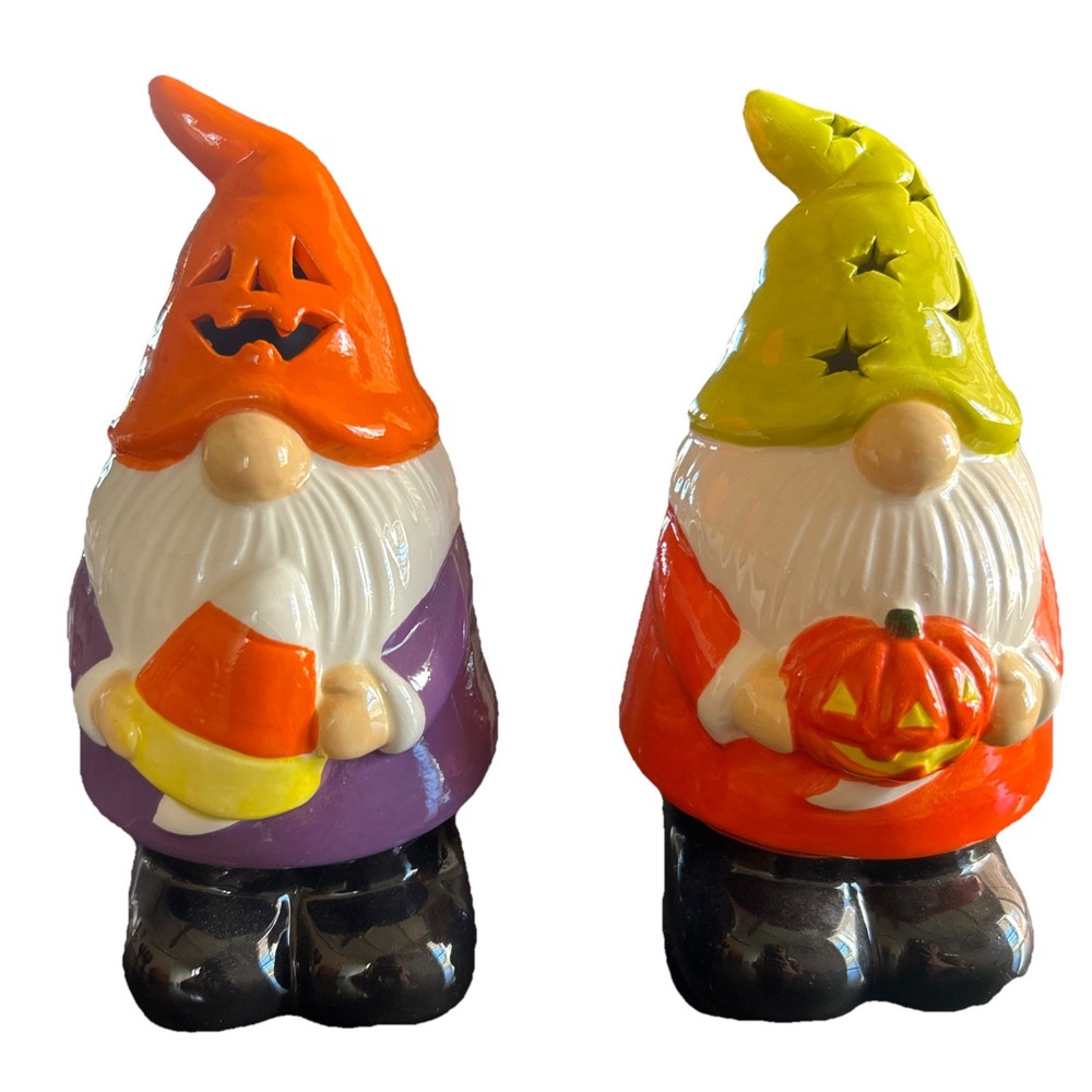 2 Two Halloween Gnomes Light with Timer