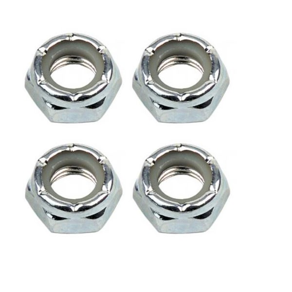 Shorty's Hardware Skateboard Truck Replacement Axle Nuts 4 Pack Silver