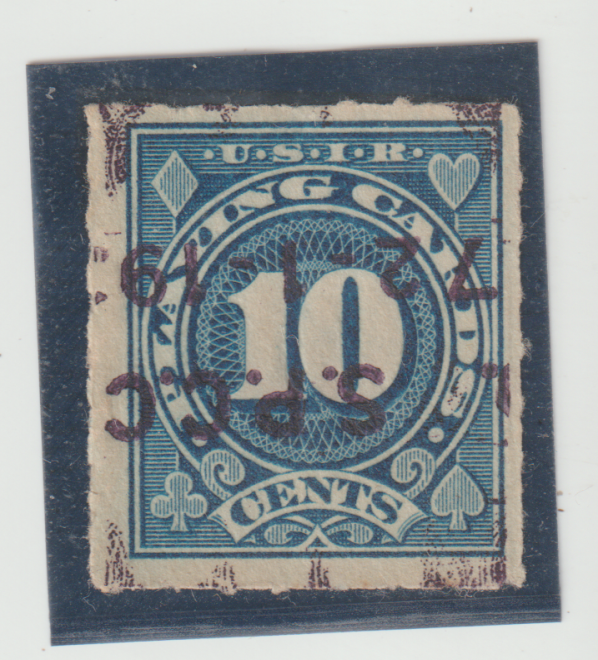 US Scott #RF19 USPCCO. Playing Card Stamp Type Dated 2-1-1927