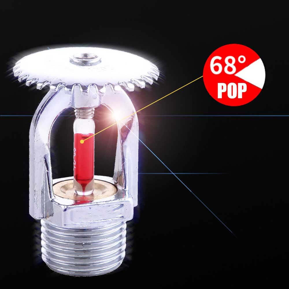 6PCS Globe 155°F Chrome Pendent Fire Sprinkler Head 1/2" Quick Response