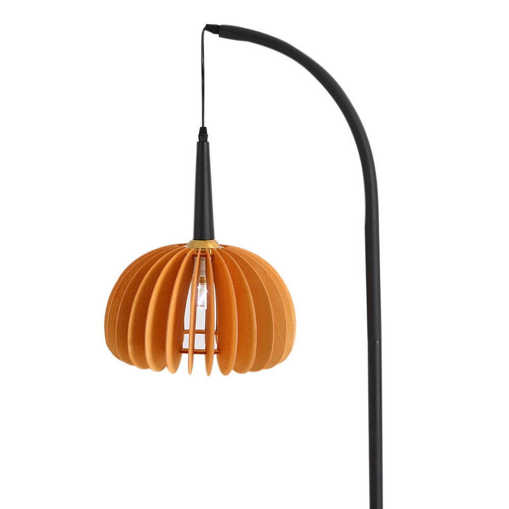 Modern Multifunctional Floor Lamp with 2 Trays & 1 Storage Bin Standing Light US