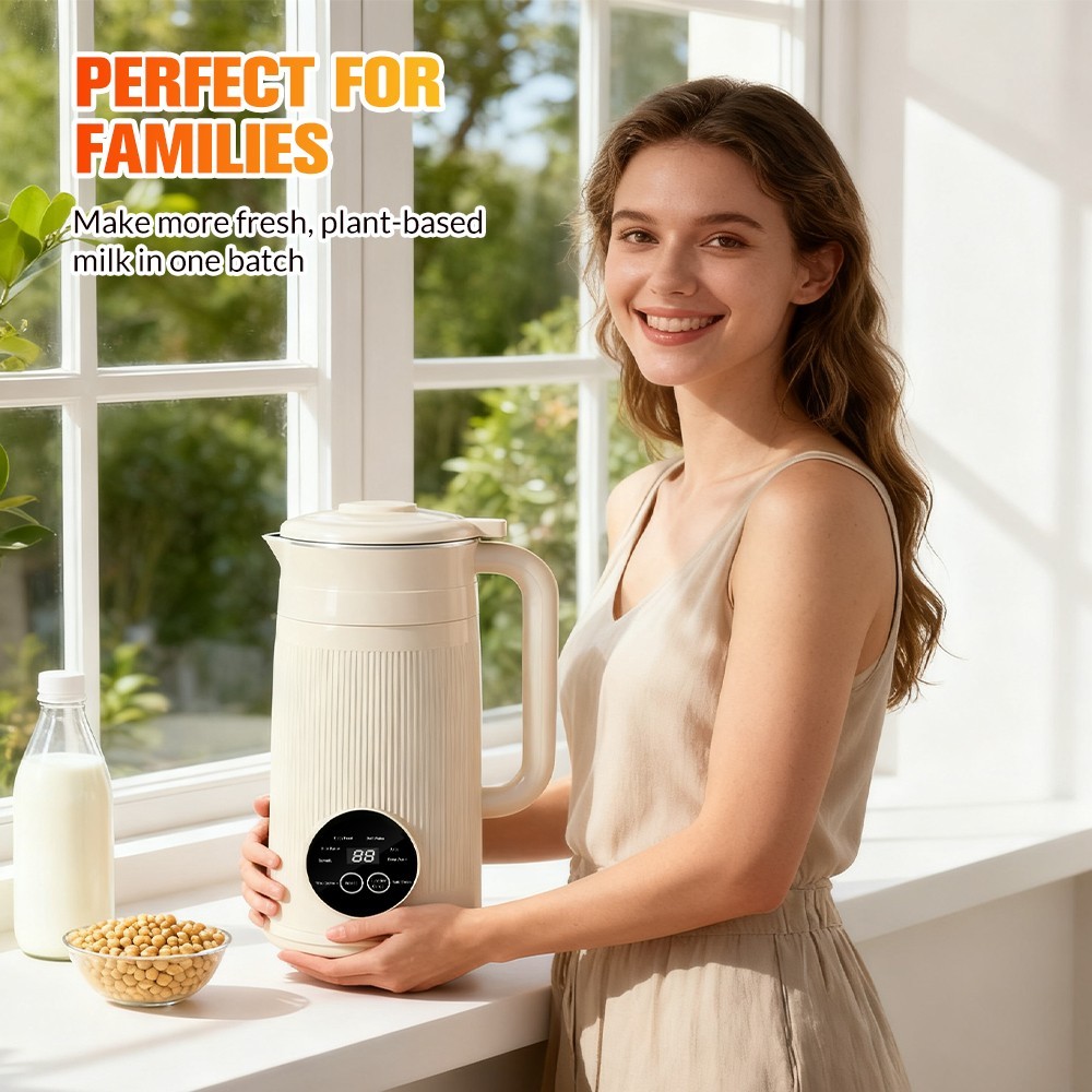 8-in-1 Soy Milk Maker Machine Automatic Nut Milk Maker Machine Milk Blender 40oz