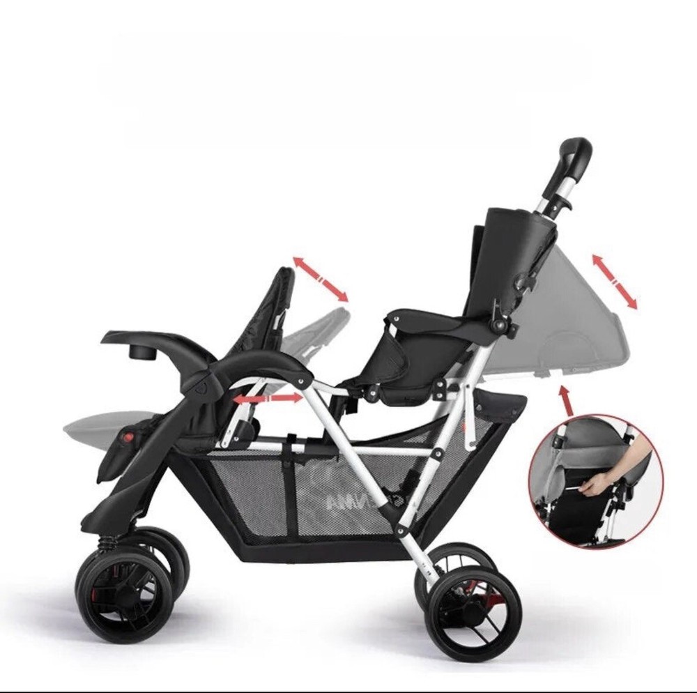 Double Stroller Folding Portable Twin Baby Stroller