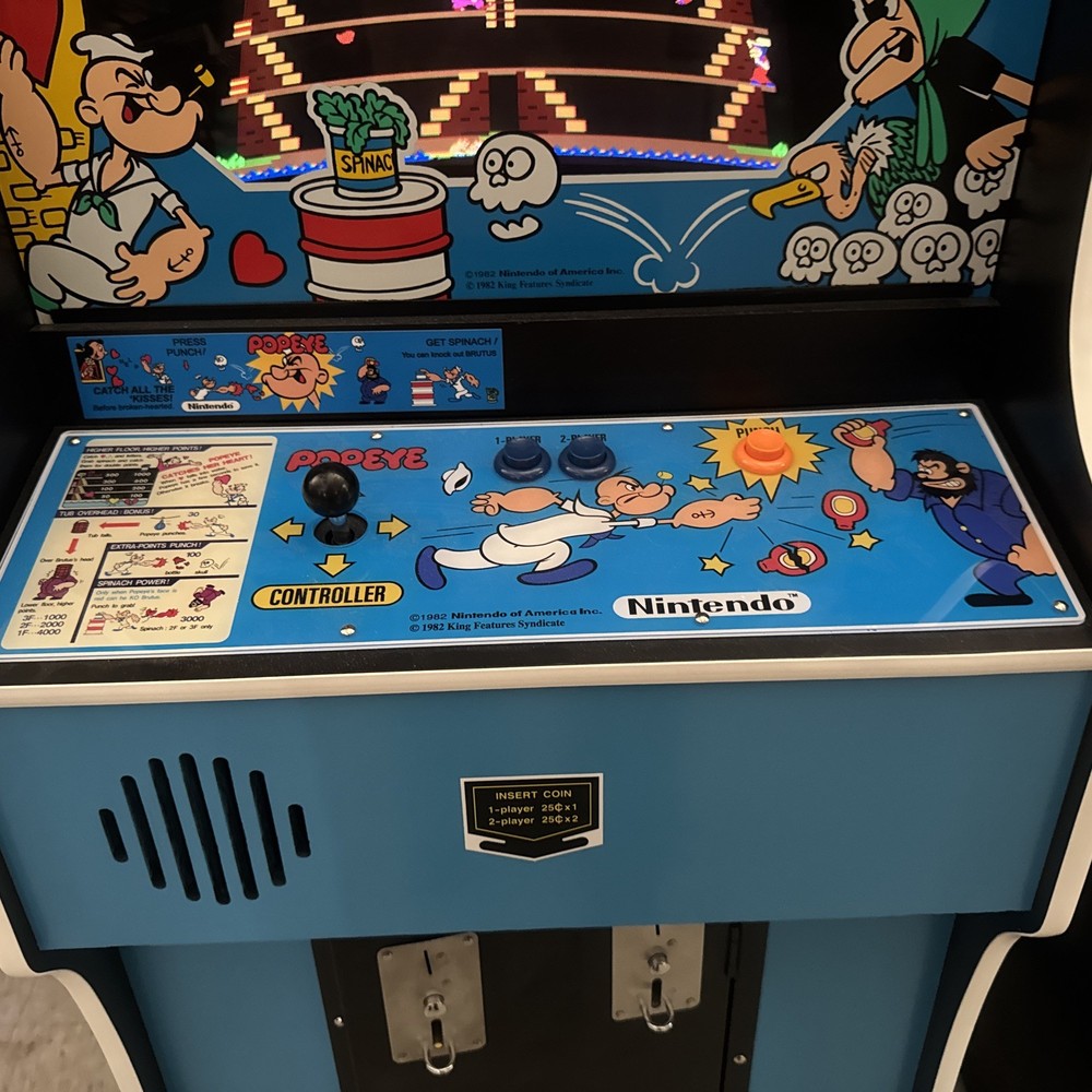 POPEYE ARCADE MACHINE by NINTENDO 1982 (Excellent) *RARE*