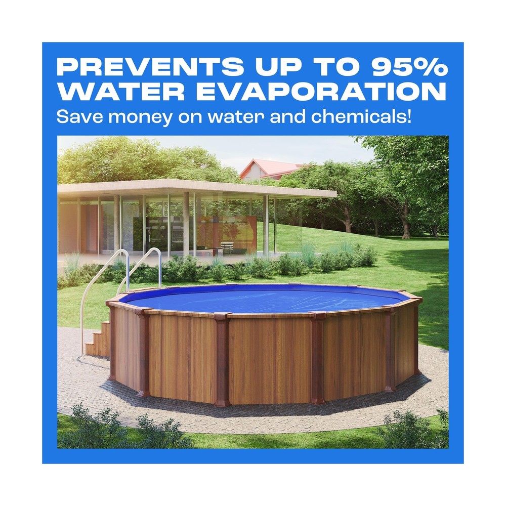Sapphire Series Round Solar Pool Cover - Extra Durable 16-Mil Polymer Micro B...