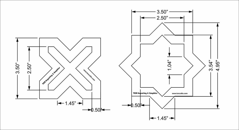2 Pc Moroccan Frame Set -3.5"- 1/8" Acrylic