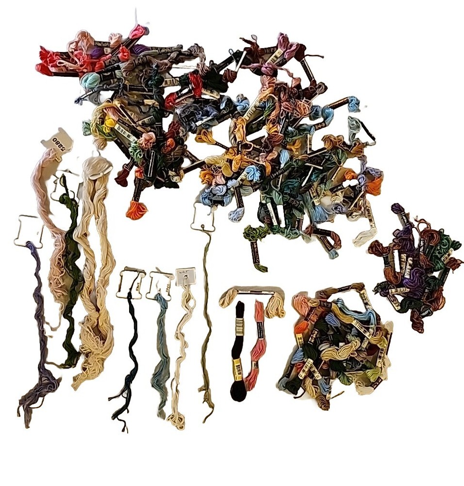 DMC Embroidery Floss 108 Assorted Partial & New Skeins