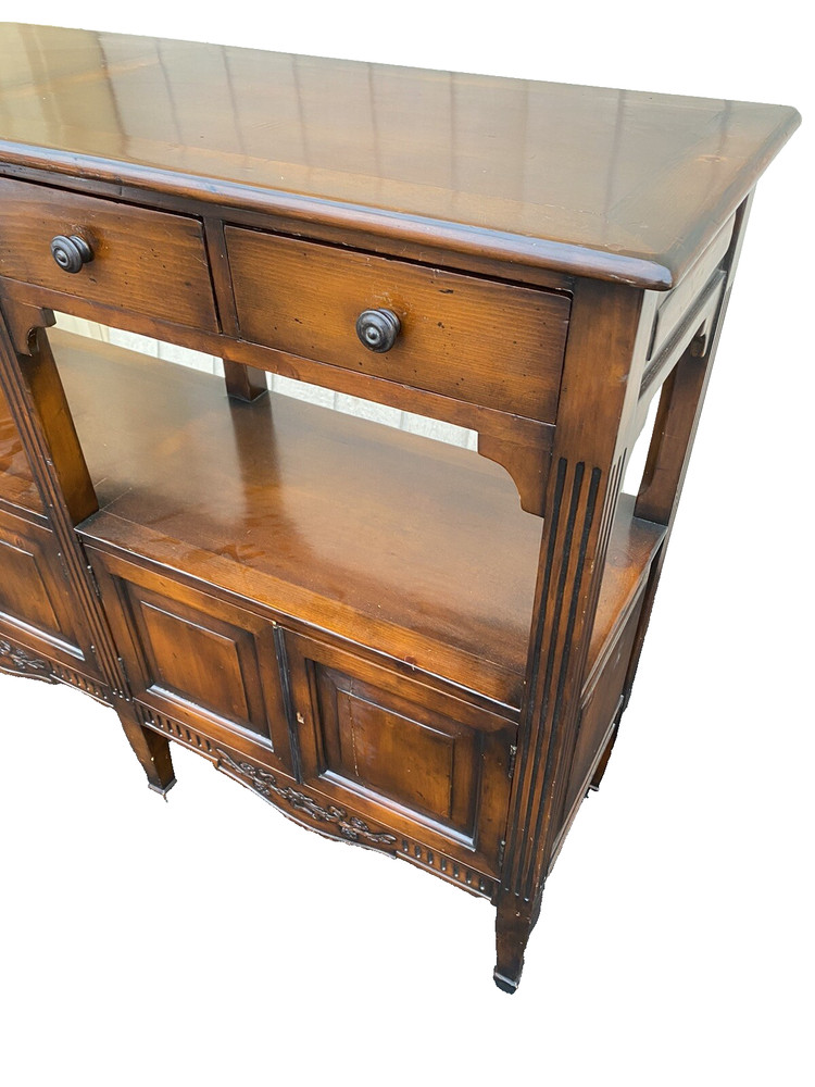 66333 Tall Decorator Sideboard Server Cabinet Curio Bookcase