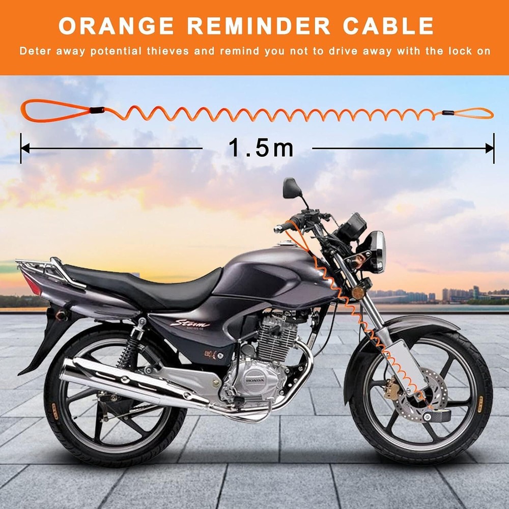 Durable Motorcycle Alarm Lock - 110dB Disc Brake Lock for Ultimate Security