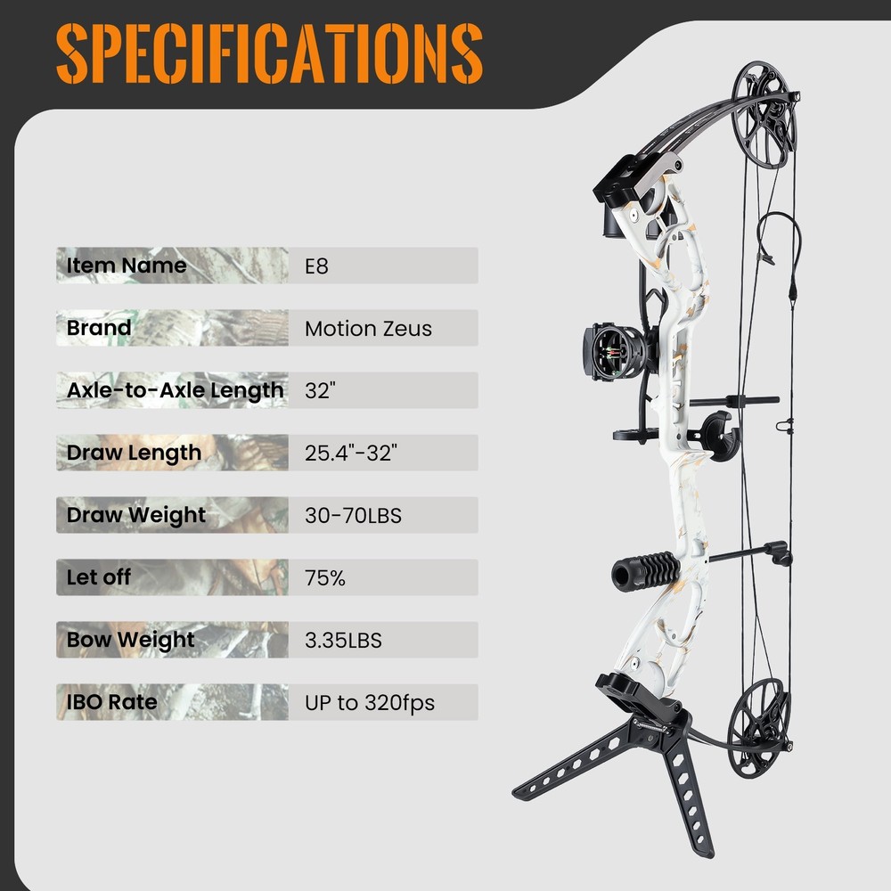 Lightweigt Hunting Compound Bow Kit for Beginner & Intermediate Archer ,30-70Lbs