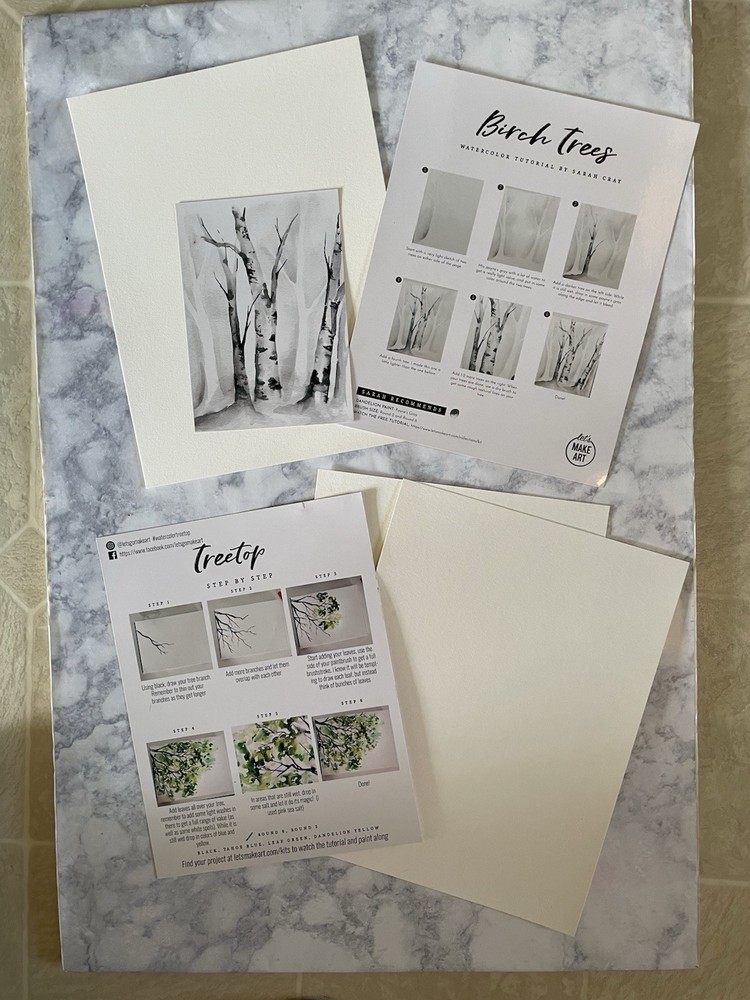 Let’s Make Art Sarah Cray Watercolor Tutorials Burch Trees, Treetop