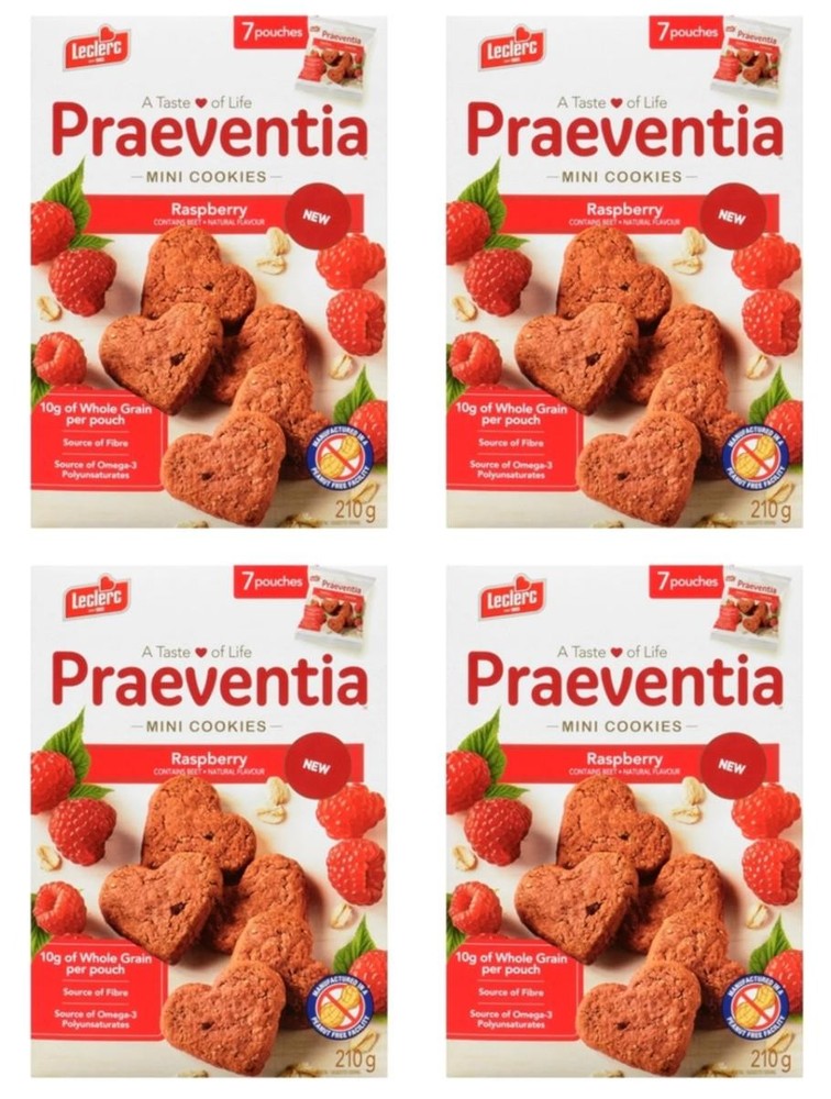 Leclerc Praeventia Heart Cookies Raspberry Beets 210g (4 Pack)