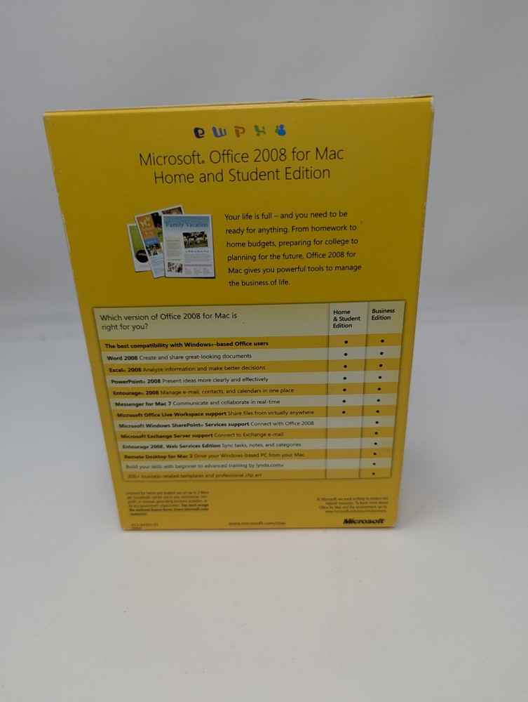 Microsoft Office 2008 for Mac, Home and Student Edition