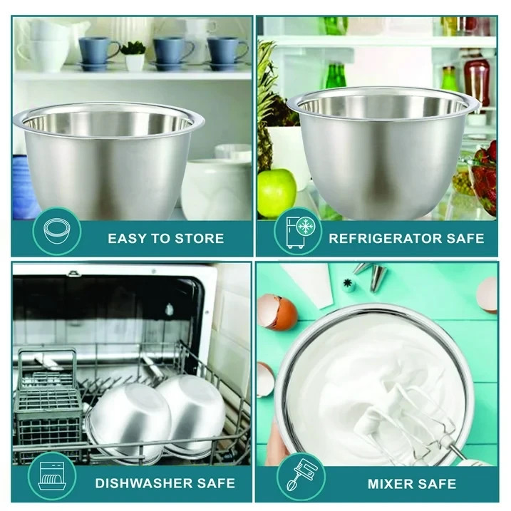 Mainstays SS 3QT Multi-Use Mixing Bowl for Prepping, Serving or Storage