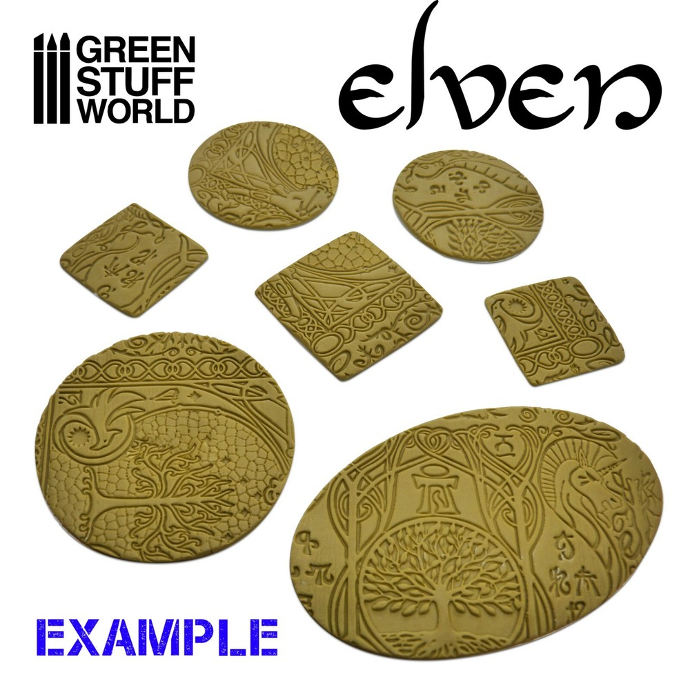 Rolling Pin - ELVEN Texture - Create your own Infinity, Warhammer bases 40k
