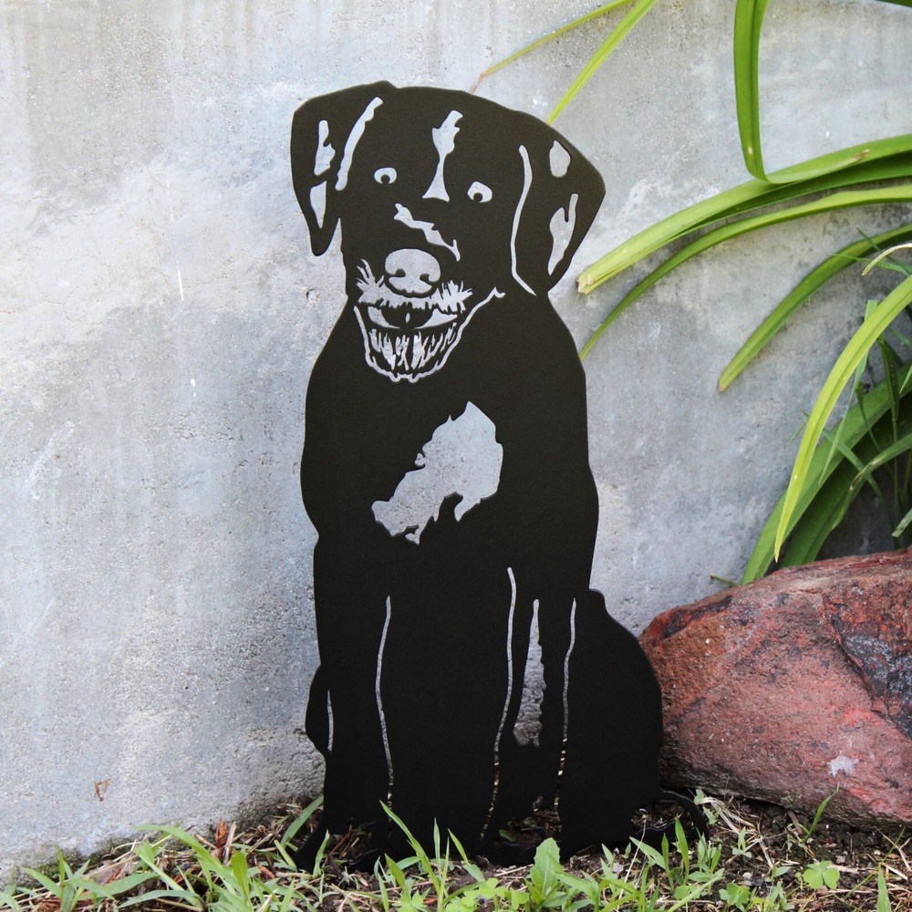 Wirehaired Pointing Griffon Black Metal Dog Silhouette