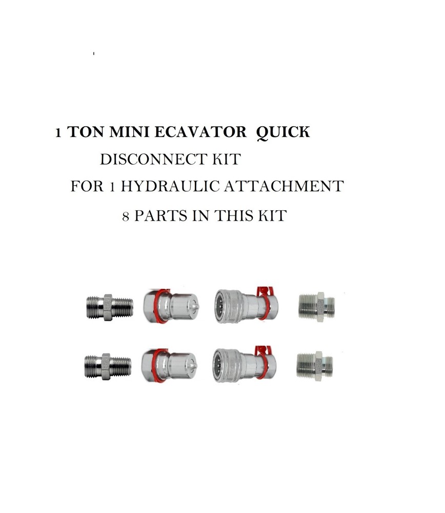 Quick disconnect kit for auxiliary  hydraulics  1 ton mini excavator