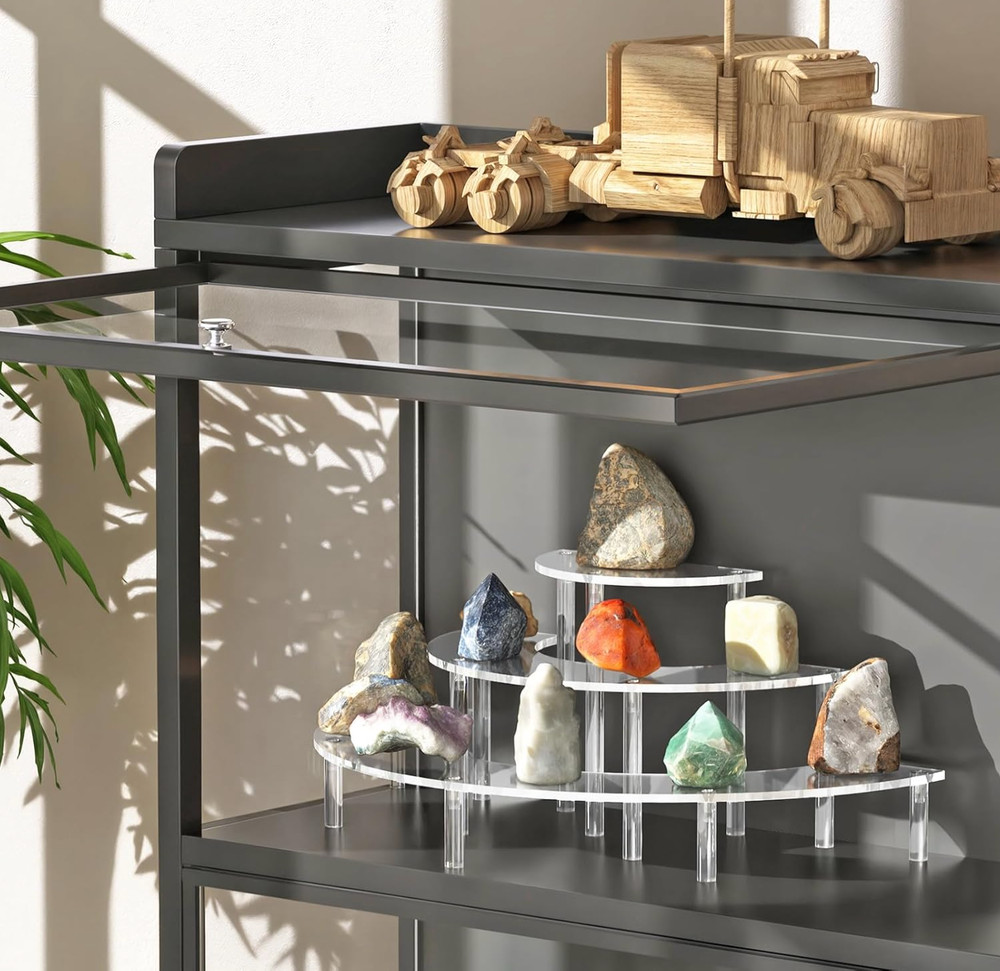 3 Tier Acrylic Display Risers, Half Moon Cupcake Stand, Clear Perfume Organizer
