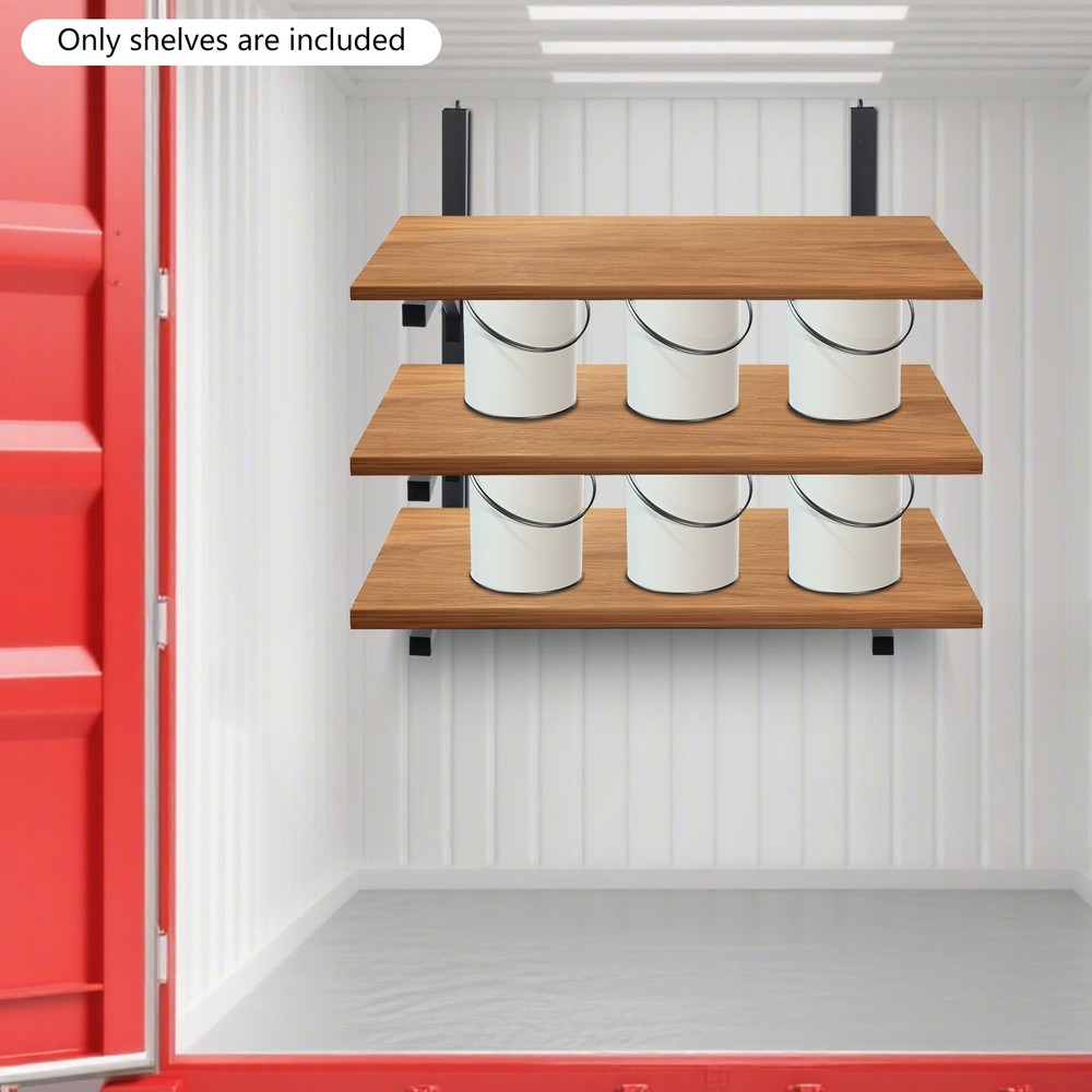 2Pcs Container Shelving Bracket Set 3-Tier Cargo Container Storage Shelf Bracket