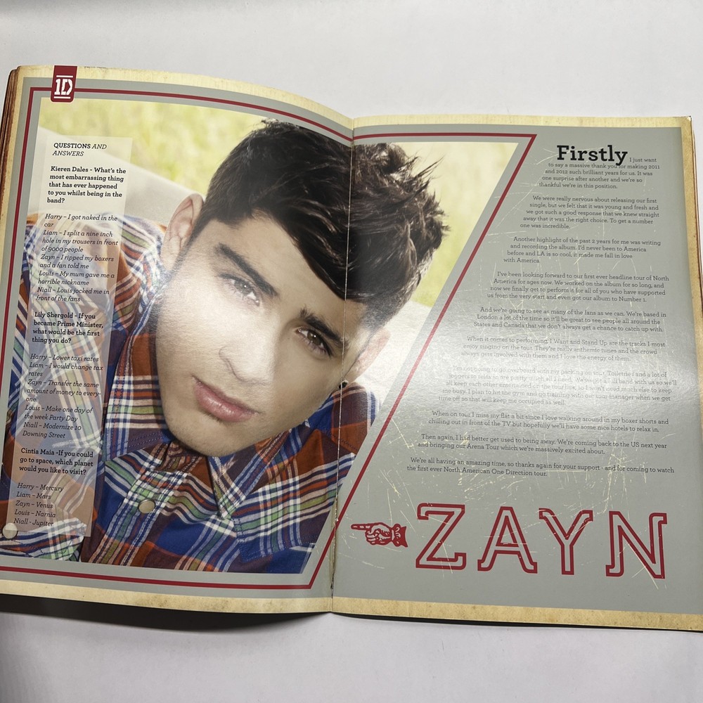 One direction 2012 tour booklet