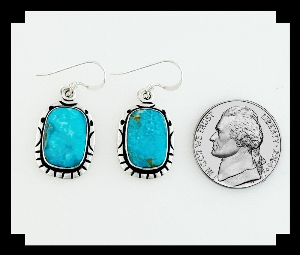 Sterling Silver and Blue Ridge Turquoise Dangle Earrings
