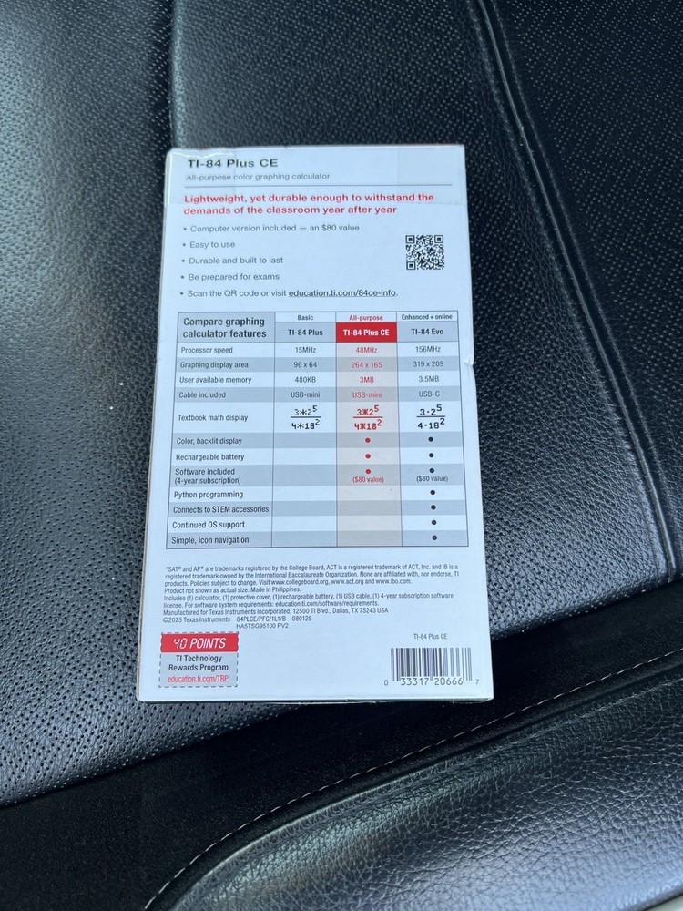 Texas Instruments TI-84 Plus CE Python Color Graphing Calculator