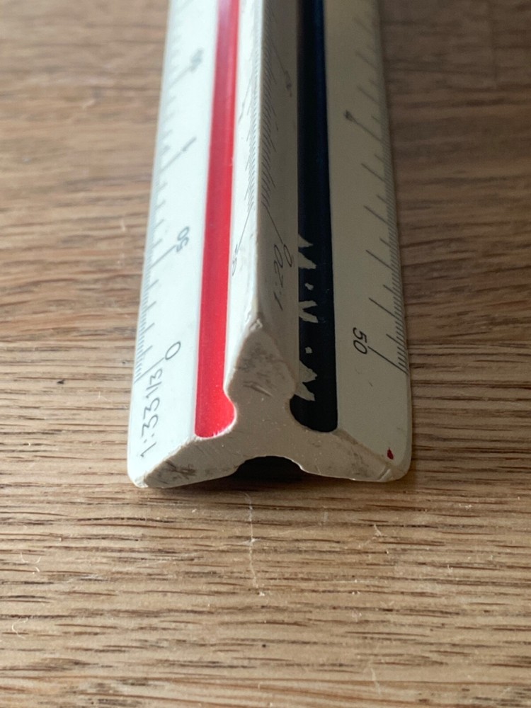 Faber Castell 883-G Vintage Triangular Ruler.Architect/Engineer/Draughtsman used