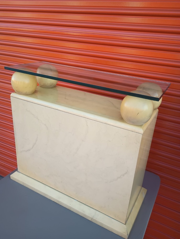 Style Postmodern Tessellated Credenza Buffet Dry Bar