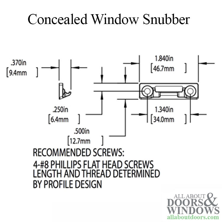 Concealed Window Snubber, Die Cast