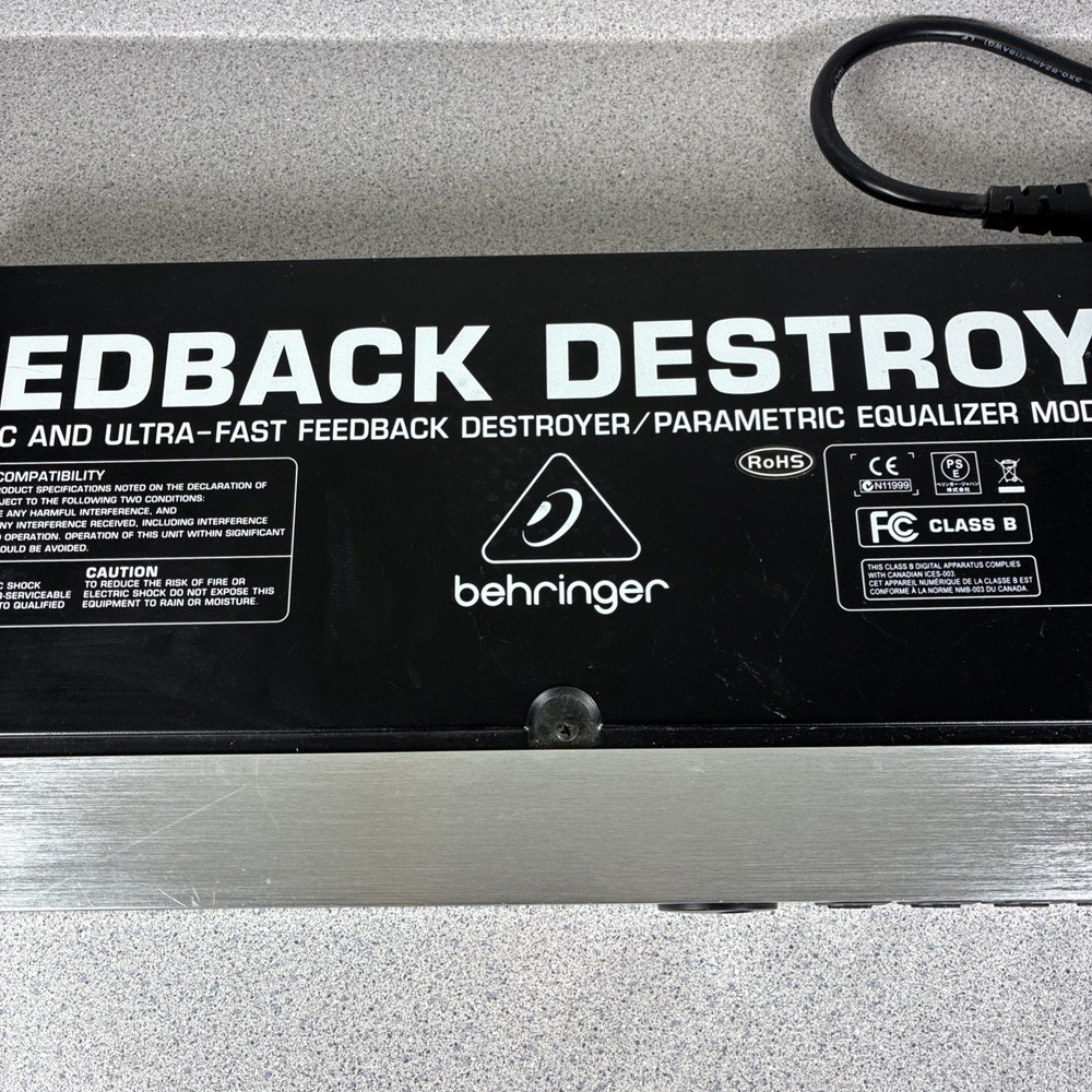 Behringer Feedback Destroyer FBQ1000 Rack Mount Parametric Equalizer Ultra Fast